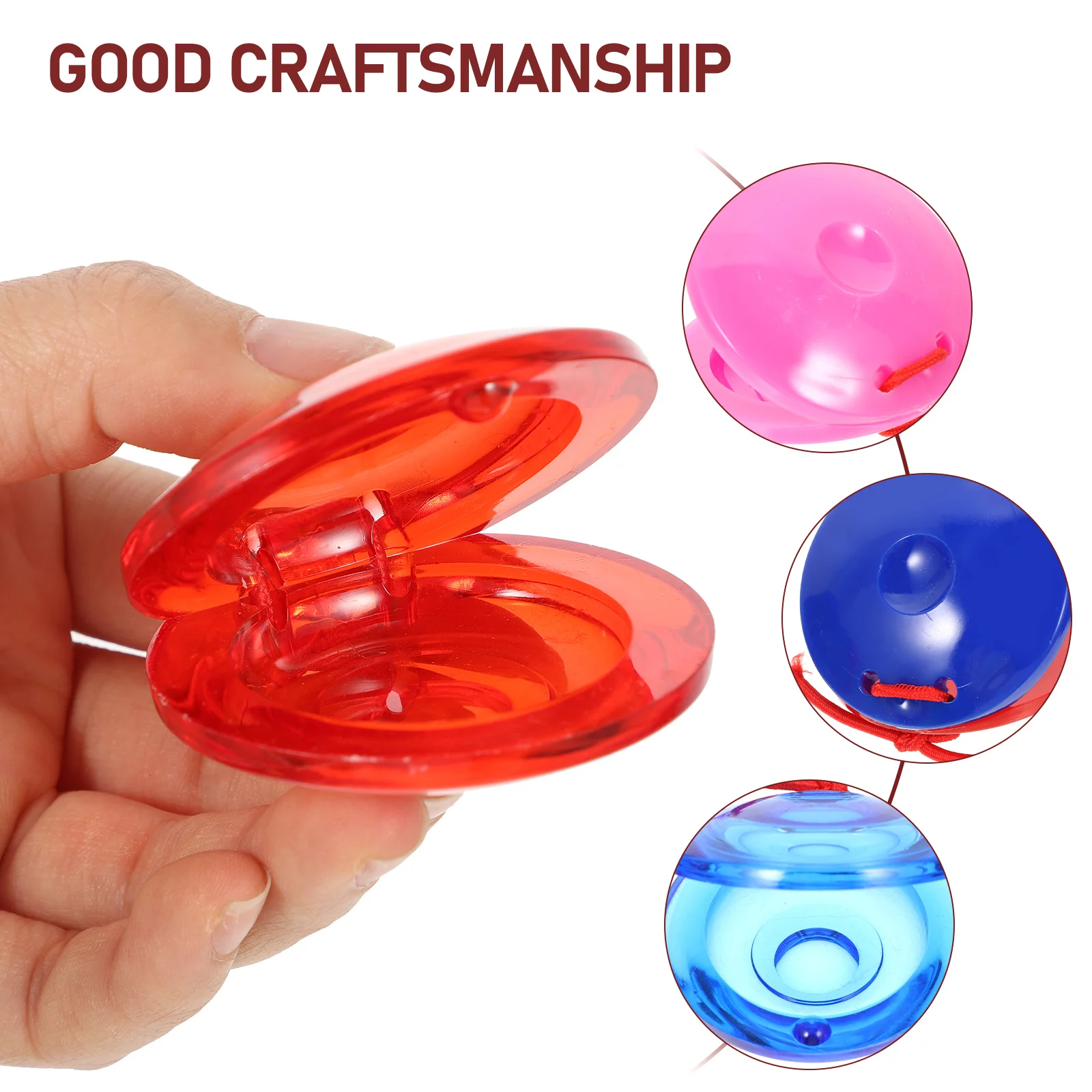 

24 Pcs Plastic Castanets Hand Coordination Toys Instrument Early Educational Puzzle Percussion Clapping Creative Kid