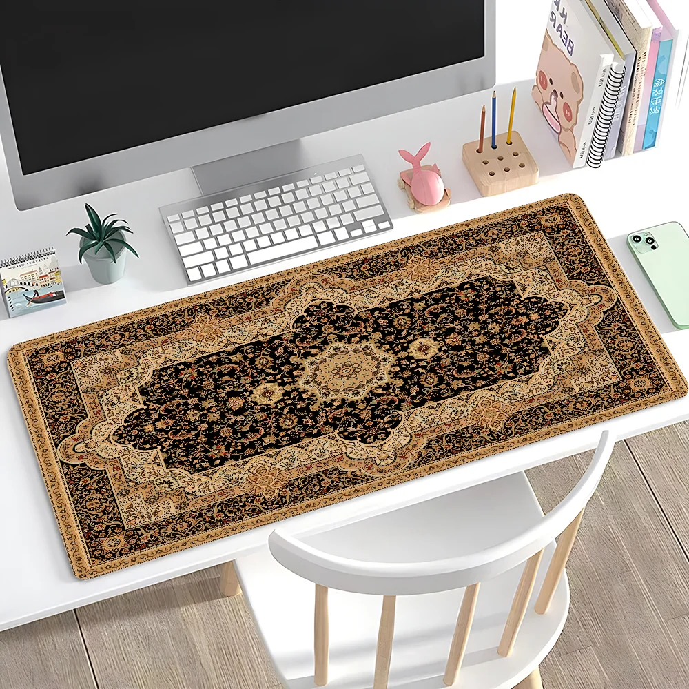 Mysterious Persian Cool Mousepad Large Anti-Slip Mouse Pad Stitched Edges Mat Durable Desk Laptop Gaming​ Keyboard Pad XXL