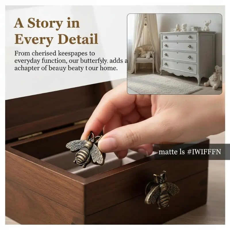 Retro Metal Handles Non-Fading Classic Furniture Pulls for Jewelry Cabinet Drawer Dresser Bathroom Cabinet Home Decor