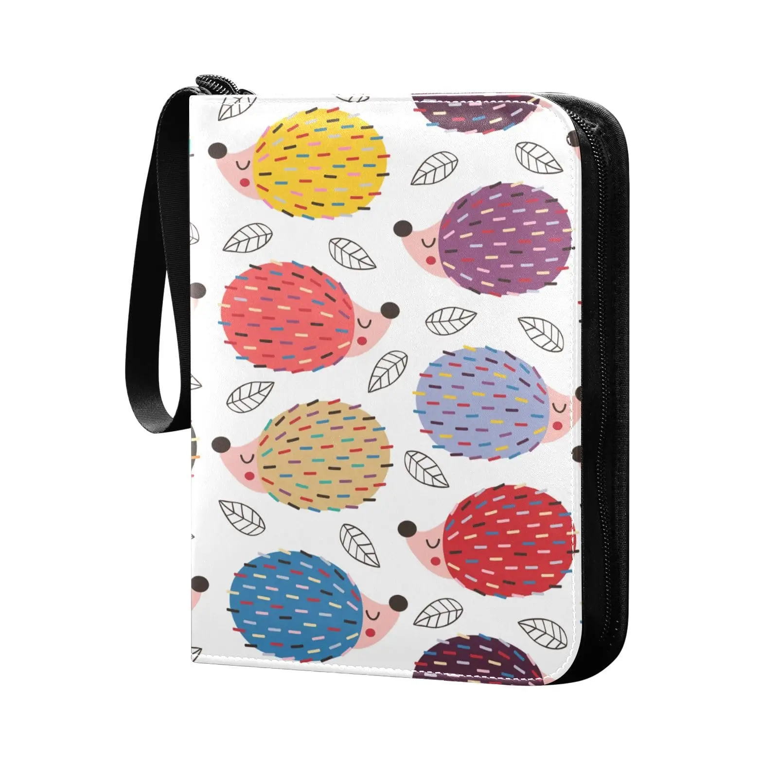 

Colorful Hedgehogs 4 Pocket Cards Binder, 400 Double Sided Pocket Album for Sport Game Cards, Unique Card Collection Storage