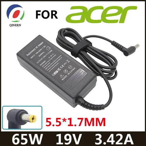 19V 3.42A 65W 5,5*1,7mm AC fuente de alimentación del cargador del ordenador portátil para Acer Aspire 1410 1680 3000 5315 5630 5735 5920 5535 5738 6920 adaptador