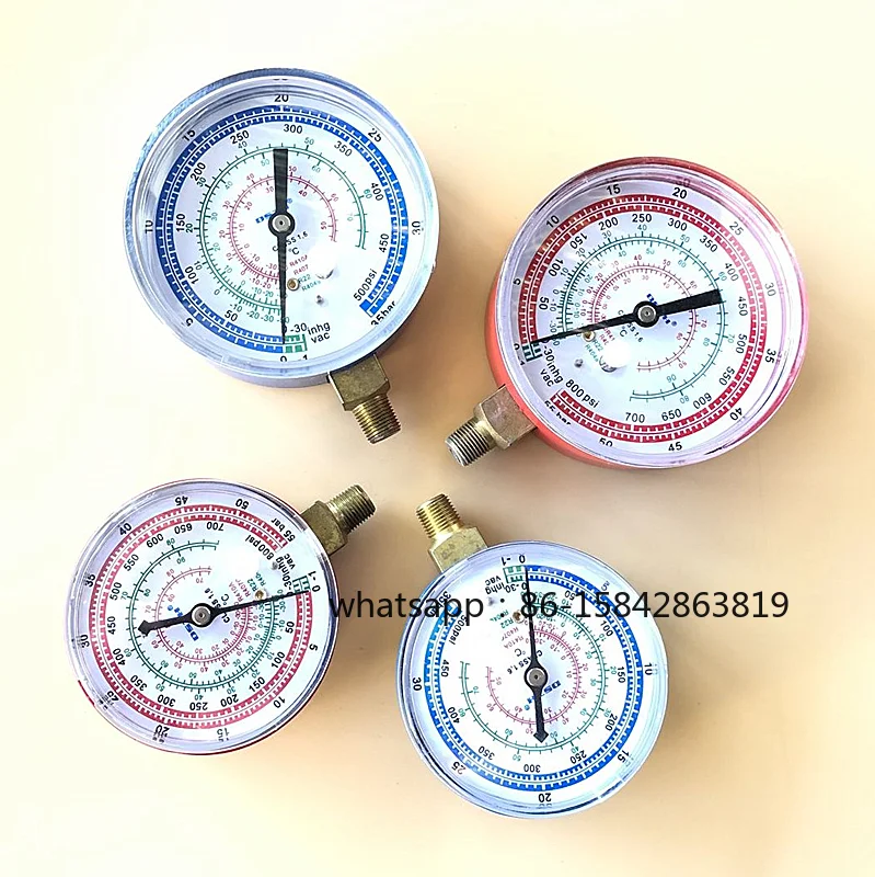 Fluorinated gauge head 60/80 dial high and low pressure single gauge head, air conditioner refrigerant snow pressure gauge head
