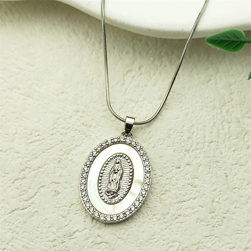 Neue Trend Jungfrau Maria Anhänger Halskette Für Frauen Männer Edelstahl Silber Farbe Guadalupe Dame Katholischen Kette Schmuck Geschenke – Detail 4