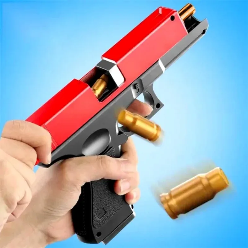 Shell Ejection Soft Bullet Toy Gun Pistol Dart Blaster con poligono di tiro di 8-10m per bambini adulti