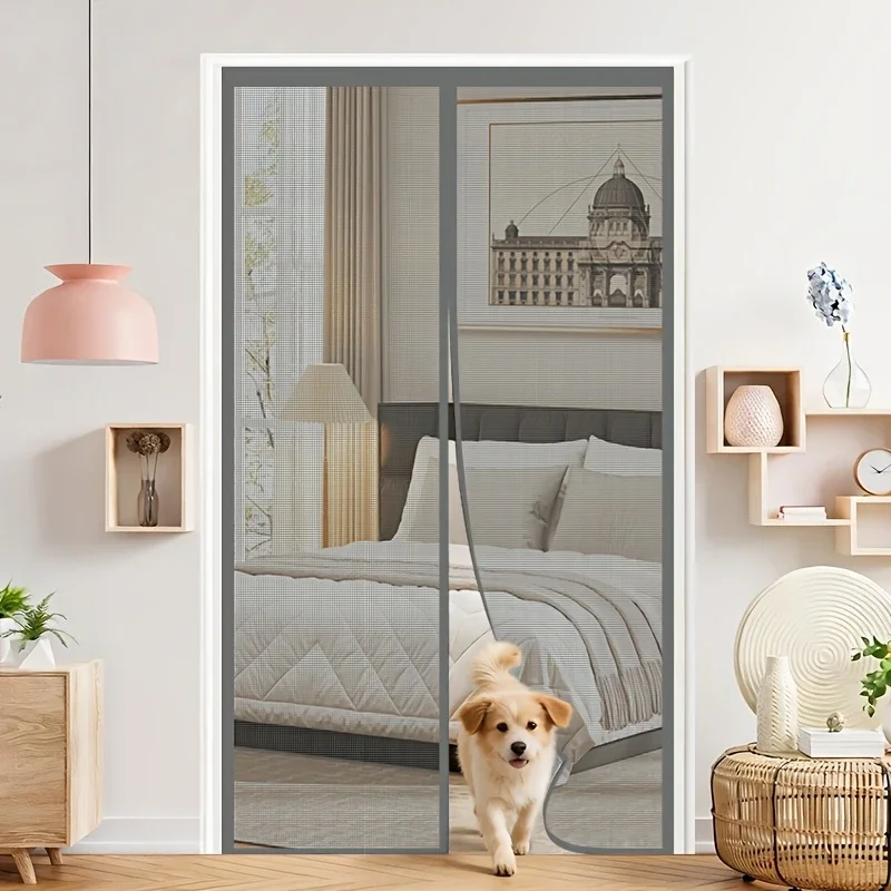 Magnetic Screen Door Curtain Anti‑Mosquito Fly Insect Mesh Net Breathable Mosquito Net for Home Bedroom Balcony Patio Door