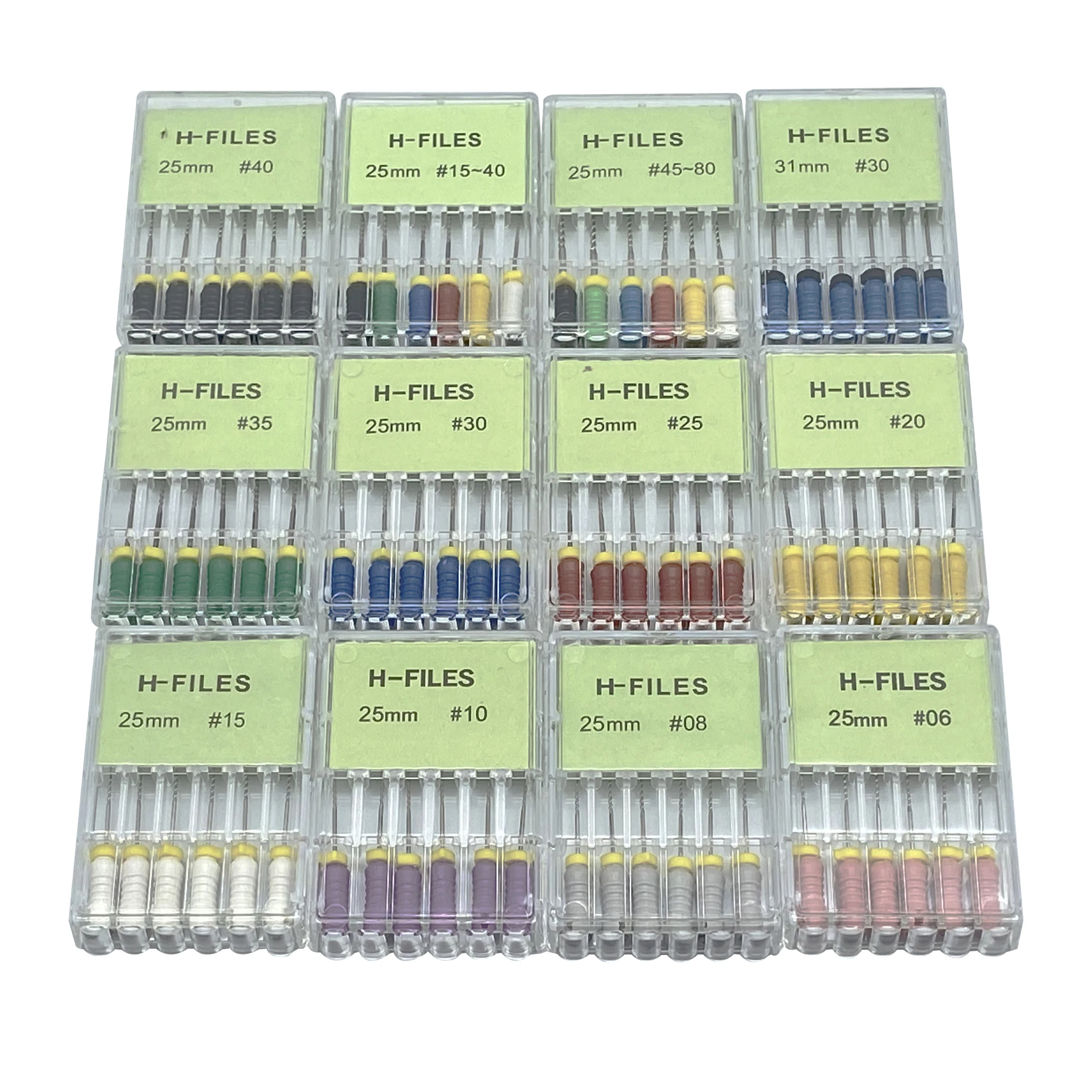 1 caja Root Cannal Endo H File 21mm 25mm 31mm herramientas dentales instrumentos de Endodoncia de acero inoxidable dentista odontología