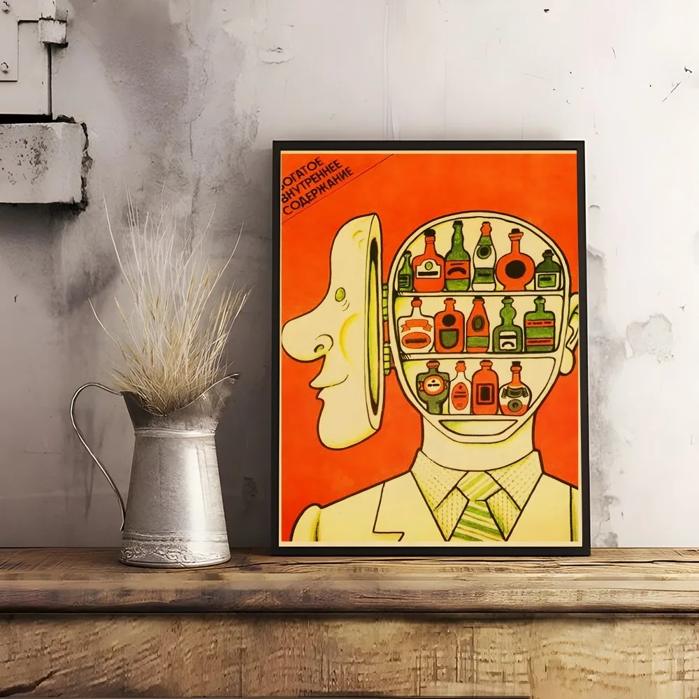 Soviet Antialcohol Retro Art Poster Home Living Room Wall Art Garage Room Decor
