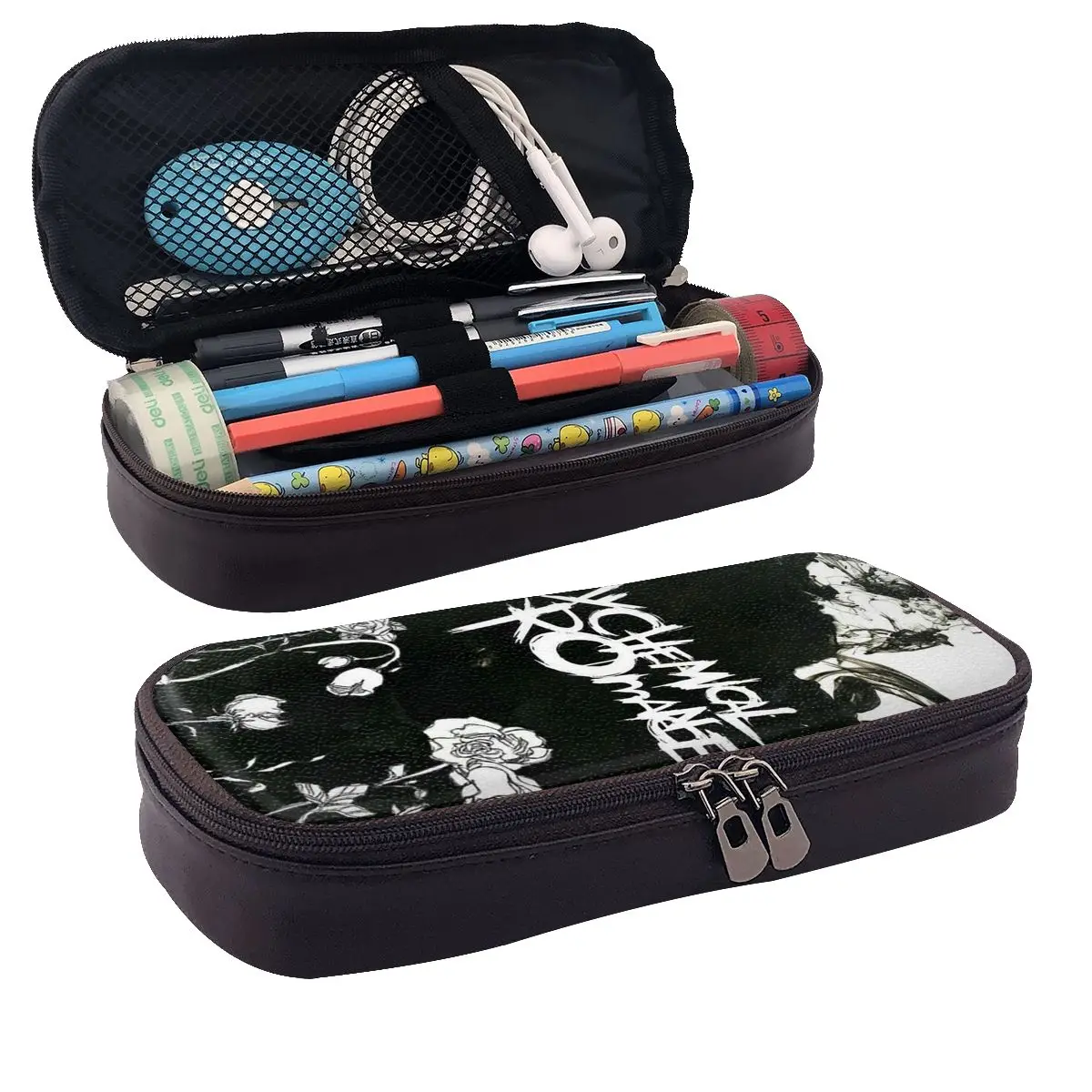 My Chemical Romance Leather Pencil Case Pencil Pouch Storage Stationery Supplies Pen Box Pencil Bag for Students Gifts