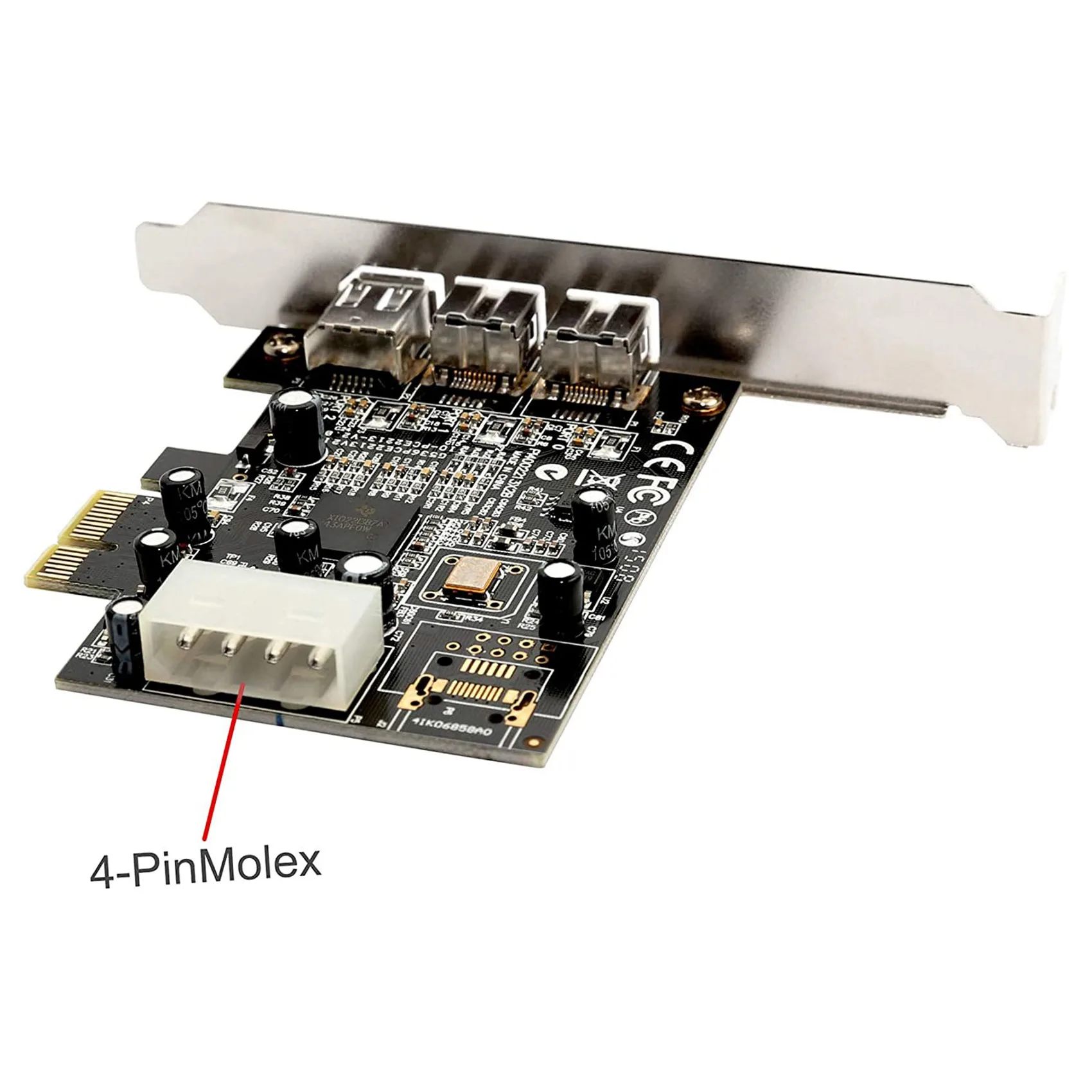 Y14ASY-PEX30016 3 Port IEEE 1394 Firewire 1394B & 1394A PCIe 1.1 X1 Card TI XIO2213B Chipset Requires Legacy Driver