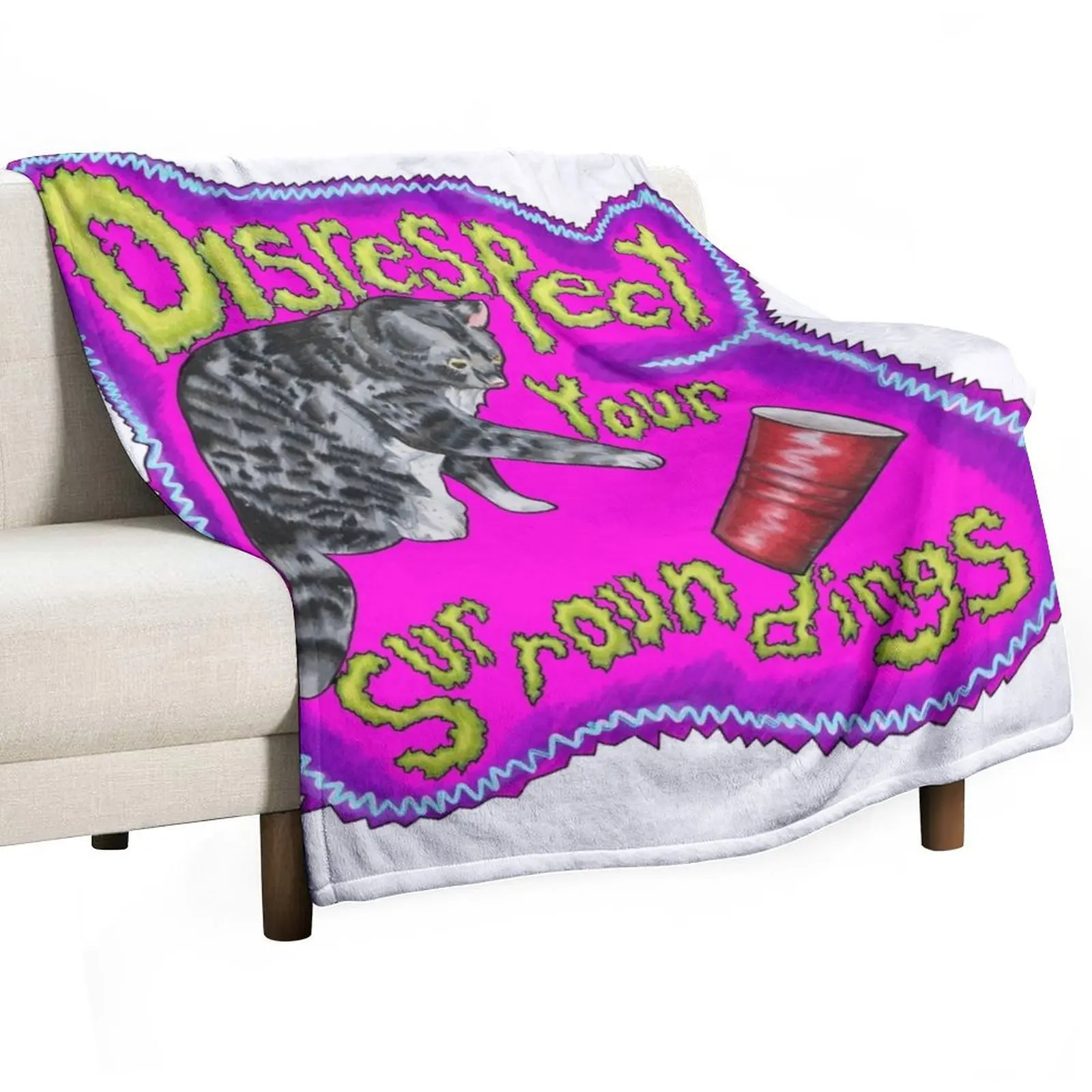 

Disrespect Your Surroundings Throw Blanket Breathable Lightweight Blanket for Adults Kids