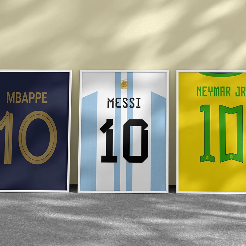 Famous Football Legend Jersey Canvas Posters Football Athletic Player Sports Star Wall Art Pictures Home Bar Room Decoration