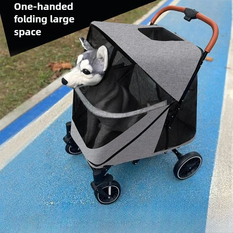 Latest Model Foldable medium and large pet Strollers large space elderly disabled cat dog outdoor Pet Products Dog Supplies
