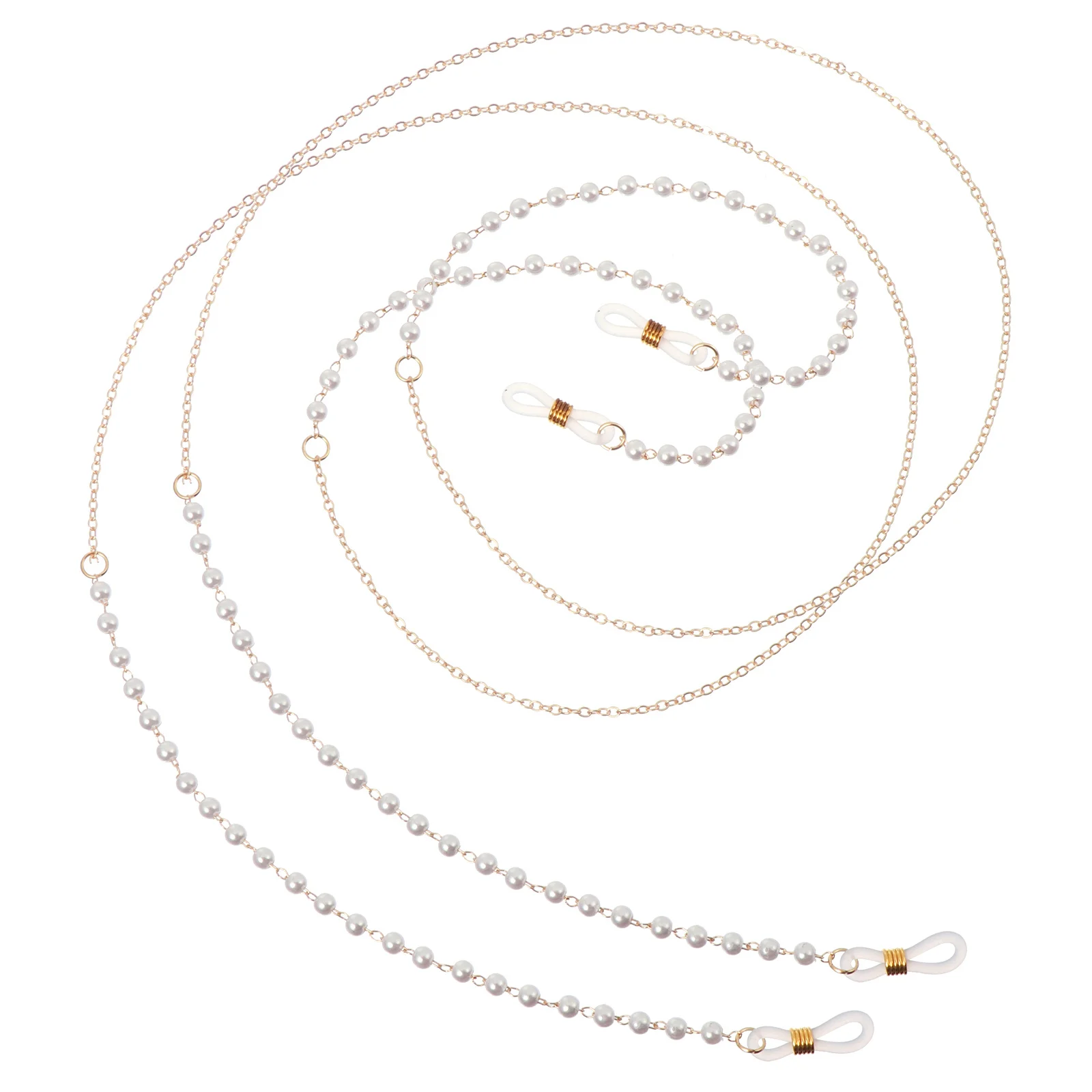 

2Pcs Women Pearl Eyeglasses Chain Fashion Eyewear Retainer Strap Glasses Necklace Non-Slip Mask Chain for Banquet