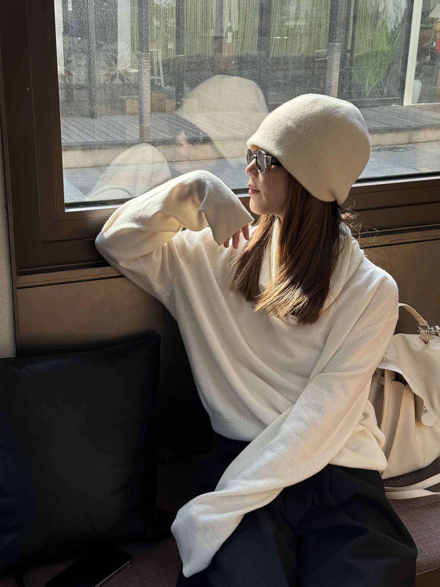 

Cml Soft Warm 00 Pure Wool Loose Knitted Sweater Women's mat Sle Winter Faion Casual Comfortable Neline Top