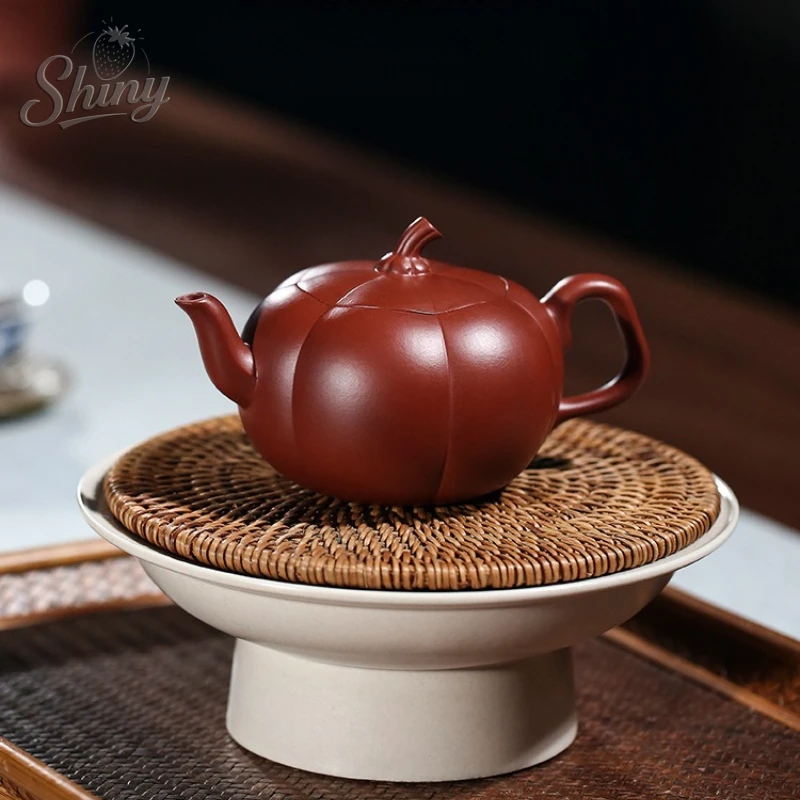 

Purple Sand Pot Full Handmade Original Ore Dahongpao Pumpkin Teapot Gift Engraving Household Kung Fu Tea Set