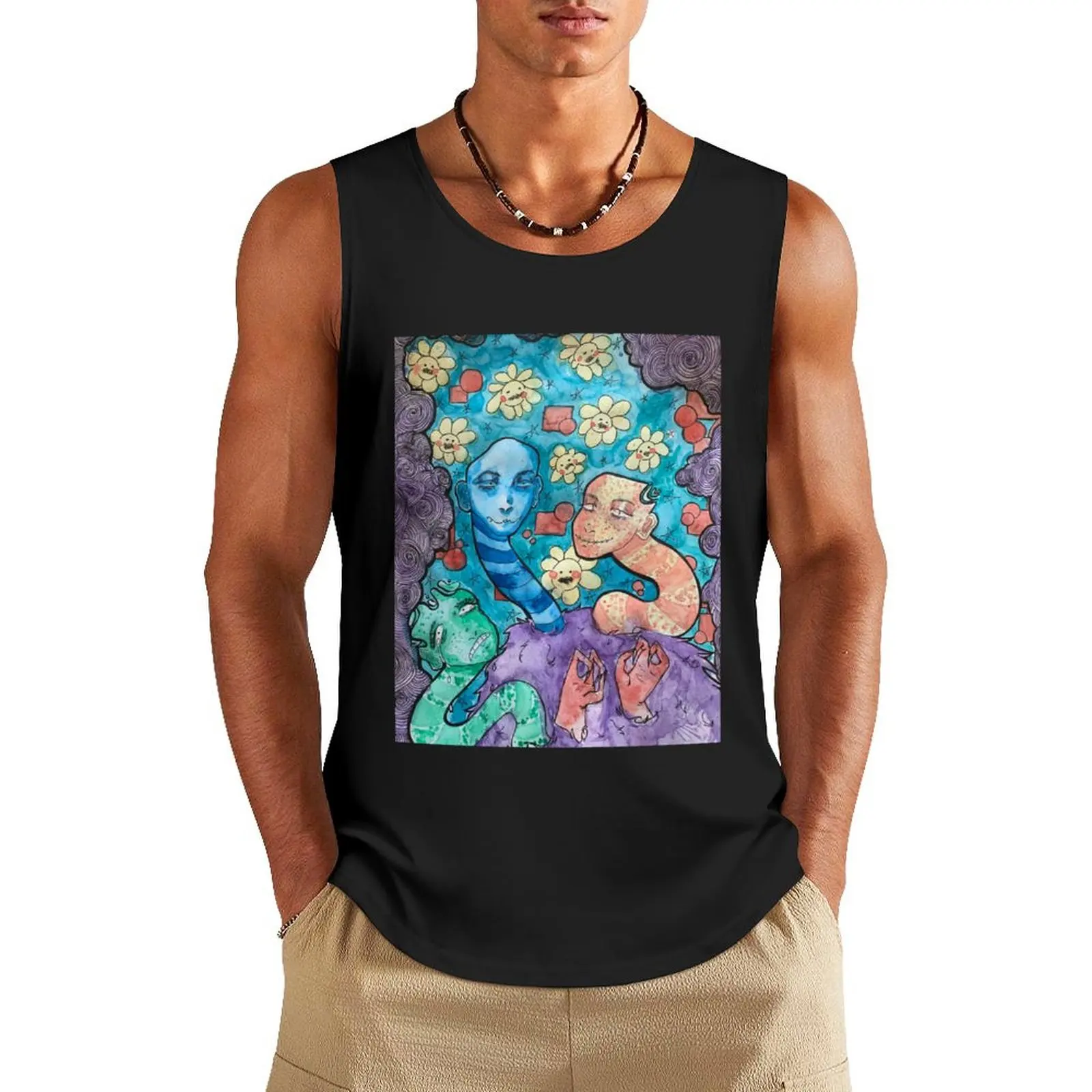 Trippy Dudes Tank Top Japanese t-shirt Gym clothes