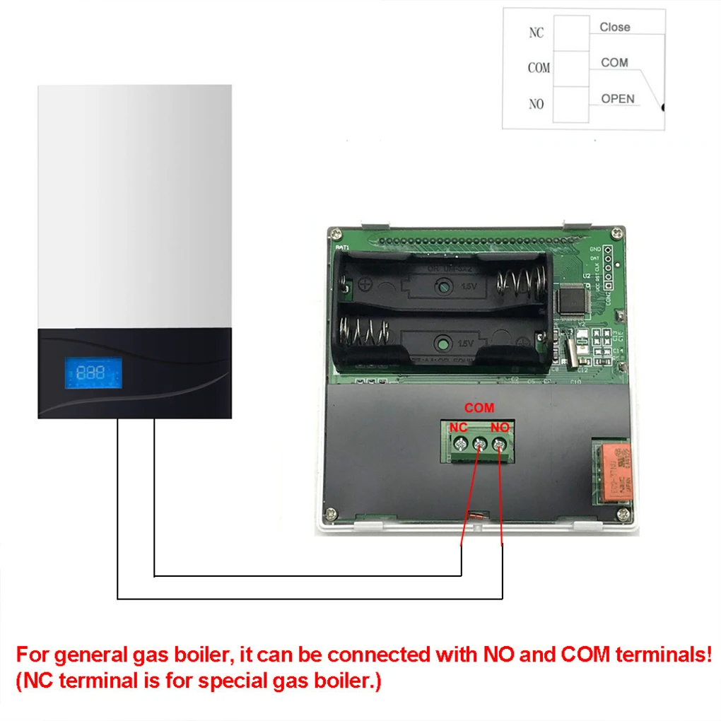 

Smart Thermostat Programmable Gas Boiler Heating Temperature Regulator Hand Controller AA Battery Thermostat with Kid Locks