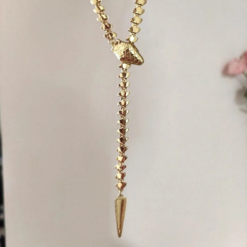 Snake necklace for women drawstring y necklace adjustable minimalist jewelry elegant cool unique jewelry new in