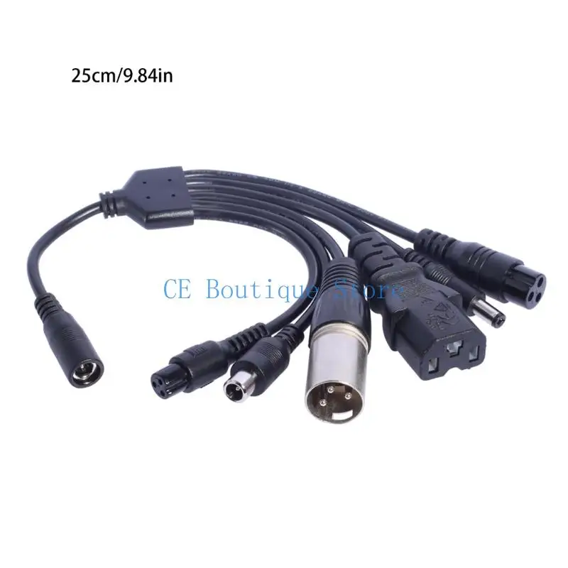 Adapter ładowania 1 do 6, złącze żeńskie 5.5x2.1mm na męskie 8016 oraz stabilne adaptery 5.5x2.5mm do przewodów zasilających hulajnóg elektrycznych. — zdjęcie produktu 6