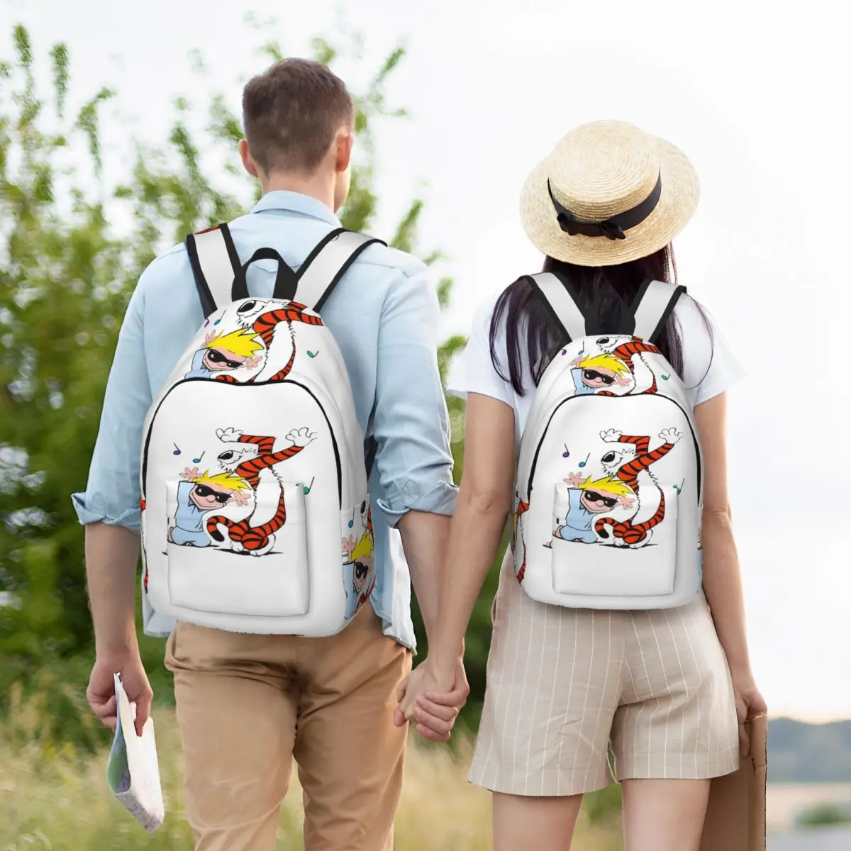 

Calvin And Hobbs Vintage Backpack Student BookBag Kids School Bag Computer Shoulder Bags for Boys Girls