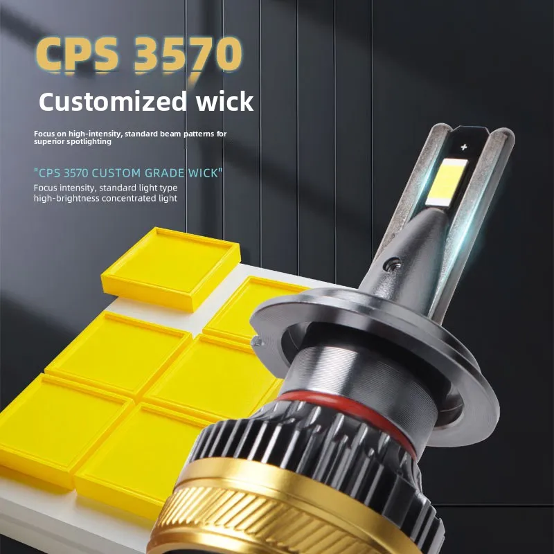 سيارة Led المصباح H7 عالية الطاقة رصاصة مزدوجة النحاس أنبوب السوبر مشرق H11 ضوء لمبة H4 بعيدة وقريبة المتكاملة H7 المصباح