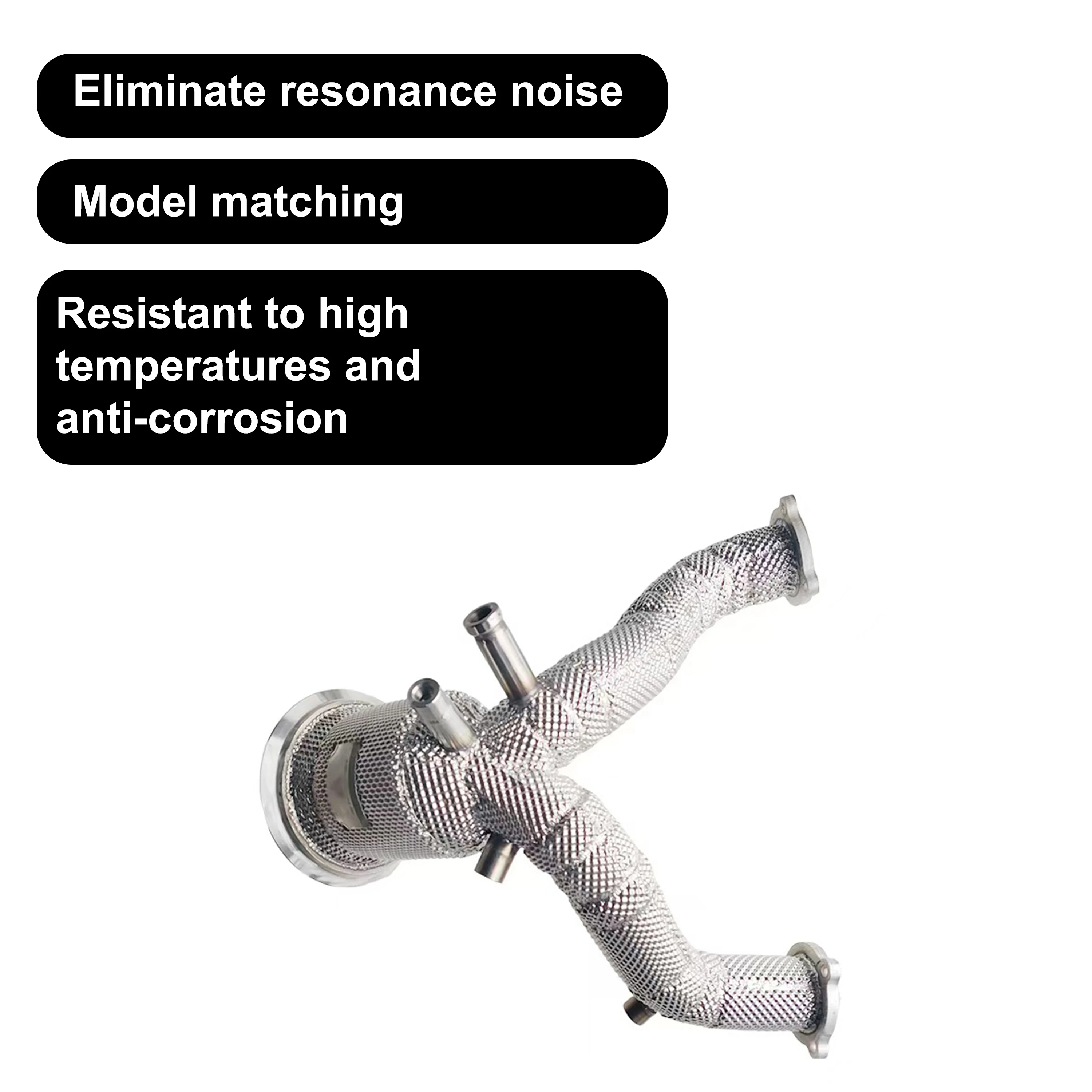 ACE أنبوب سفلي عالي التدفق بدون قطط/مقطط لأودي S4 S5 B9.5 EA839 3.0T 2019- رأس العادم مع أنبوب عادم SUS304 Heat Shield #5