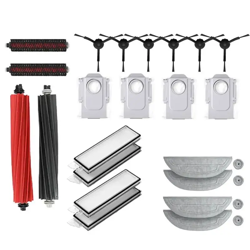 HLZS-Replacement Parts Set For Roborock S8 Maxv Ultra Robot Vacuum Cleaner Mop Cloth Dust Bag Side Brush Filter Replaceable