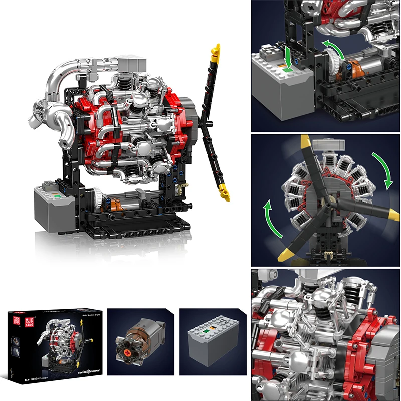 Mould King 1147PCS Star Aero Engine Building Blocks Kit Model DIY Assembly Engine Bricks Ornaments STEAM Toys Kids Gift 10211