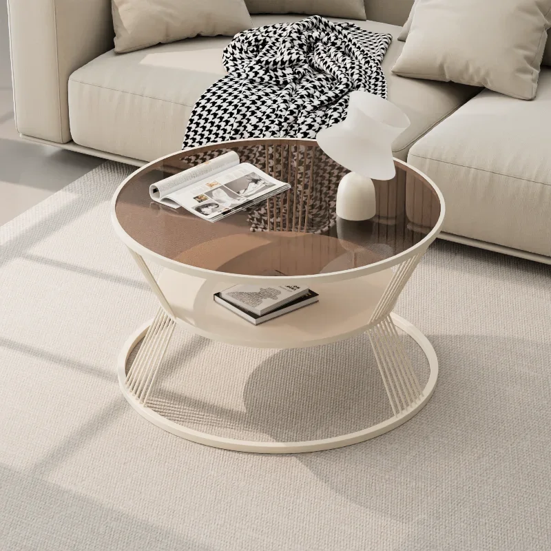 

Transparent Round Coffee Table Modern Living Room Aesthetic Standing Coffee Table Nordic Minimalist Mesas Bajas Home Furniture