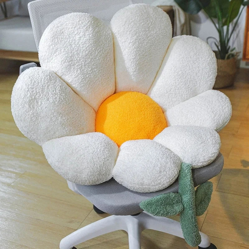 Flower Sitting Cushions Bed Sofa Lumbar Throw Pillow Soft Office Chair Backrest Cushion Home Office Bedroom Decorative Cushion