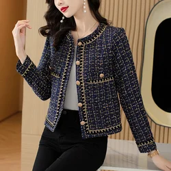 Women's Jacket 2024 Spring Autumn New Tweed Coat Women Short Jacket Korean Fashion Elegant Female Woolen Tops Outerwear