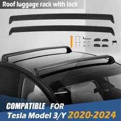 Lockable Roof Rack Cross Bars For Tesla Model 3 Model Y 2020-2024,Roof Rack Accessories Antitheft Cross Bars Luggage Carrier