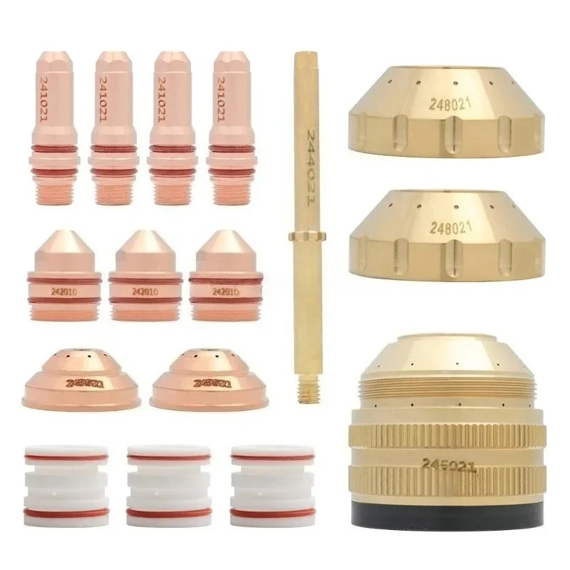 HC-2400 Plasma Consumables: Electrode 241021, Nozzle 242021/242015, Shield 243021/243121, Tube 244021 for Jiusheng Torch
