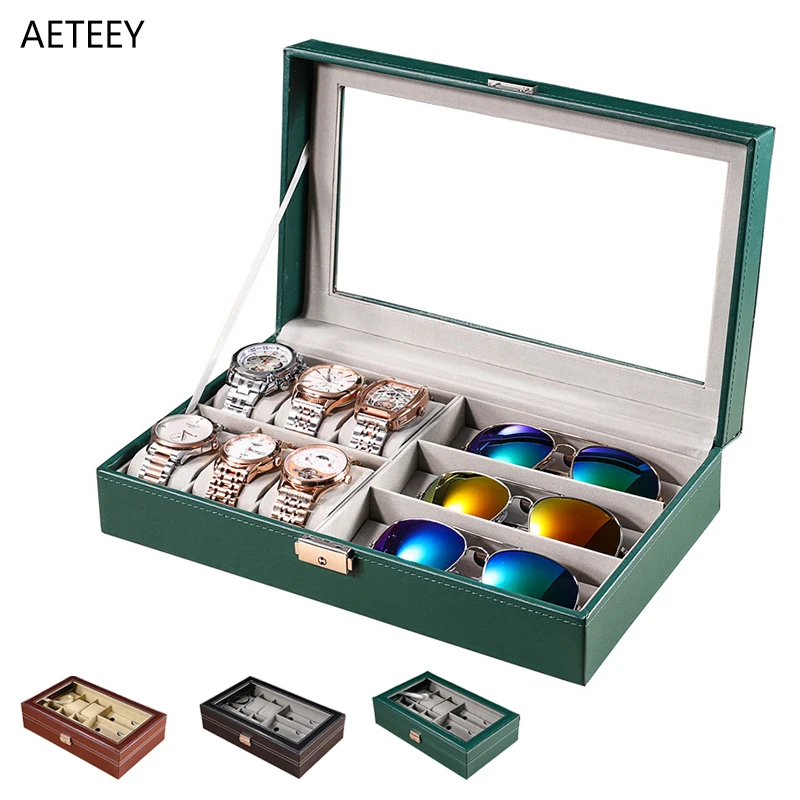 For Watch Watch Glasses Organization Storage case Integrated Display Box Belt Lock Mult-function Jewelry Cases Customizable Logo