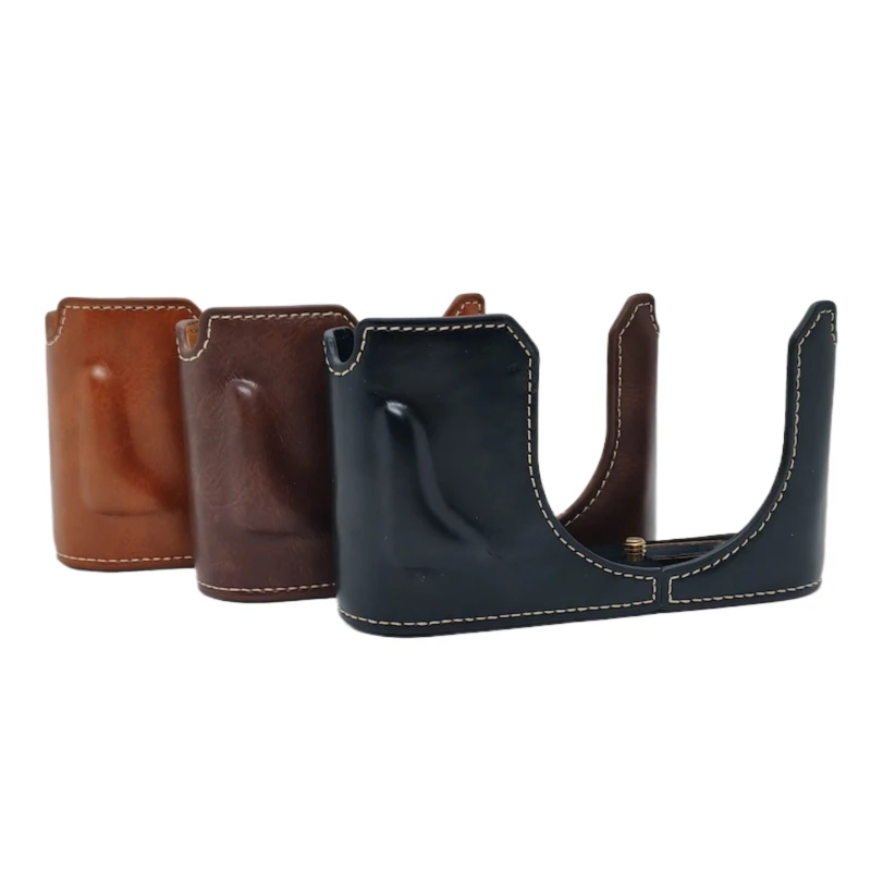 PU Leather Half Case For Leica Q1 Q2 Q3 Camera Protect Grip Bottom Cover