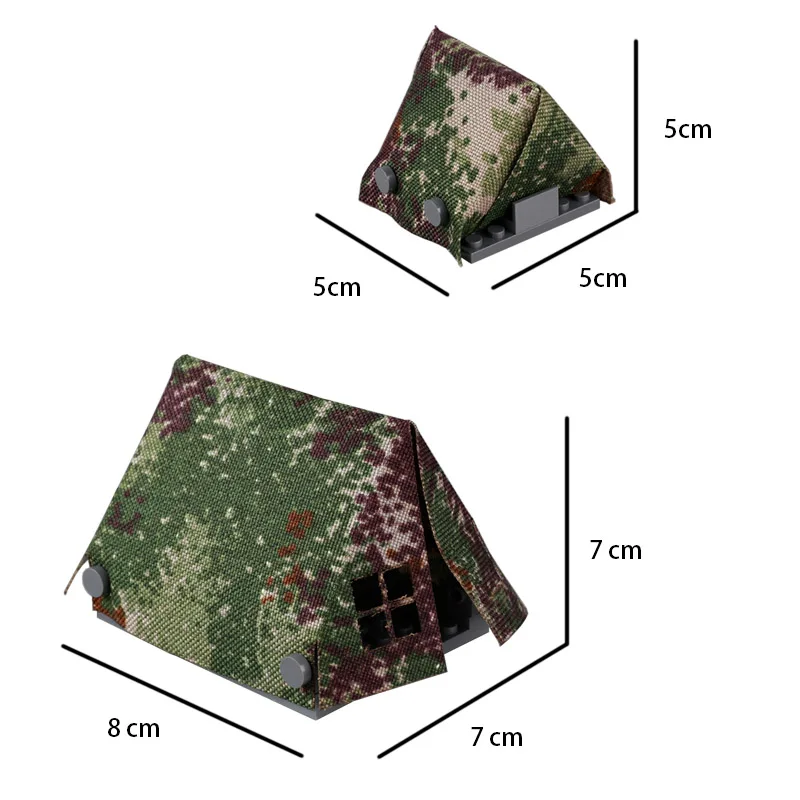 MOC Modern Military Camp Fabric Tent Building Blocks Army Sentry Oil Drum Barricade Camouflage Coat Soldier Weapons Bricks Toys