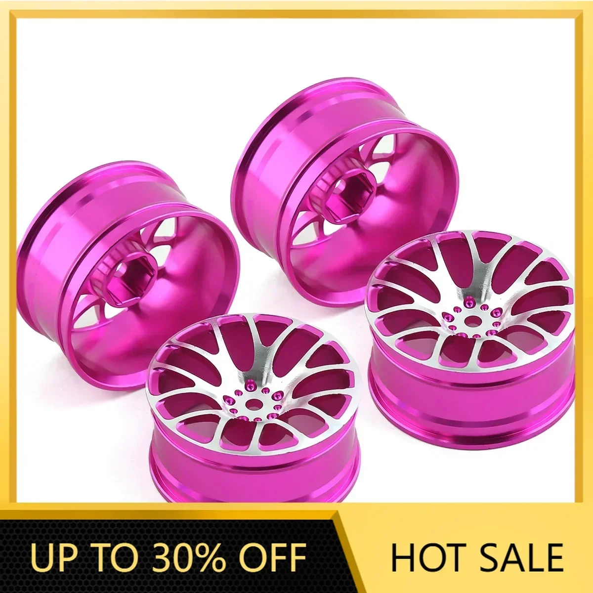 4 pcs Aluminum Alloy Metal Whee Rim Fit HPI HSP RC model 1:10 On-Road Racing Car for HSP94123/94122/94103 D4/D3/CS 7Y