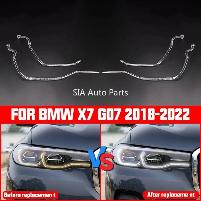 

Для BMW X7 G07 2018 2019 2020 2021 2022 автомобильные фары направляющая пластина DRL дневные ходовые огни трубка лампы бар доска полоса