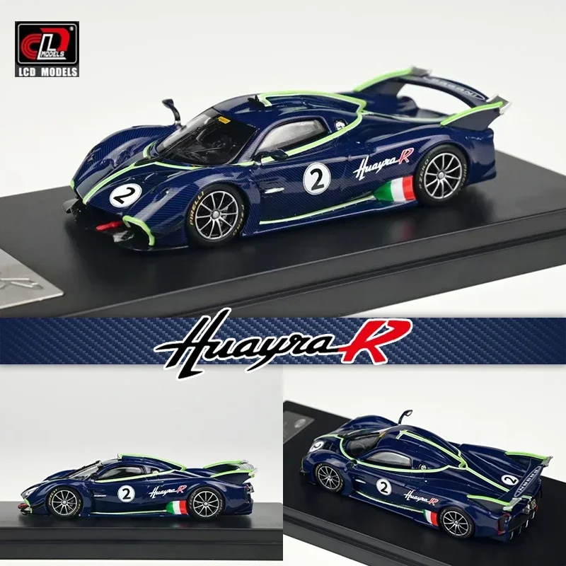 In Stock LCD 1:64 Huayra R Blue Carbon Fiber Diecast Diorama Super Car Model Toys