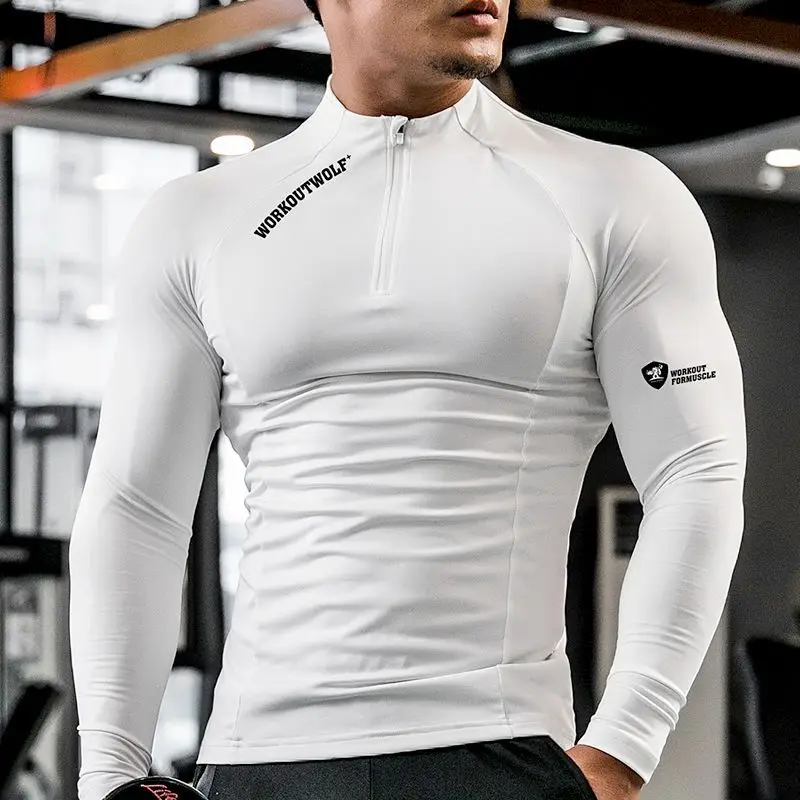 

Men's Spring/Autumn Yoga Fitness Gym Running Cycling Sports Moisture-Wicking Muscle Training Track Long Sleeve Compression Shirt