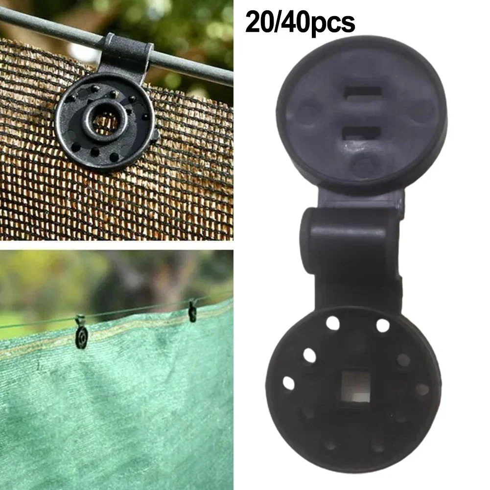 20/40pcs Sun Shade Net Clip Greenhouse Film Fix Clamp Plastic Grommet Fence Netting Installation Hook Garden Tent Fixing Clip Ho