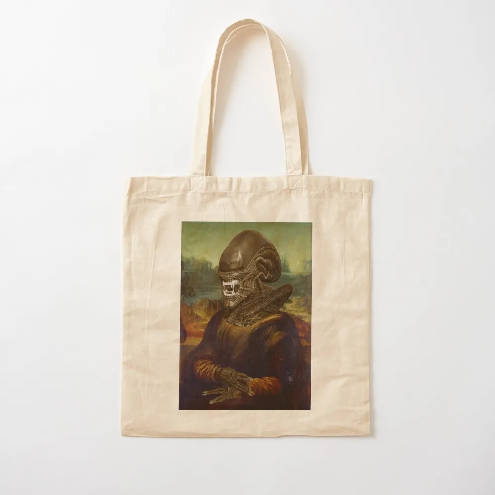 

Mona Lisa Alien Xenomorph Tote Bag Cloth bag Eco bag Big