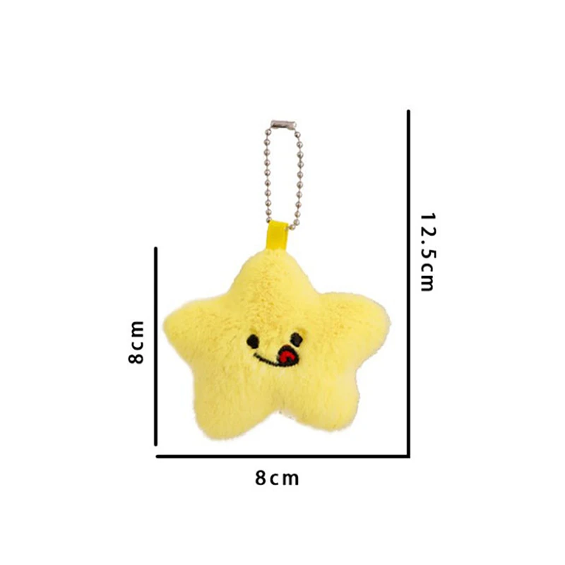 Cute Stars Plush Toy Doll Keychain Funny Plush Toy Keychain Fluffy Soft Stuffed Toy Bag Pendant Charms Gift Tassel Pendant