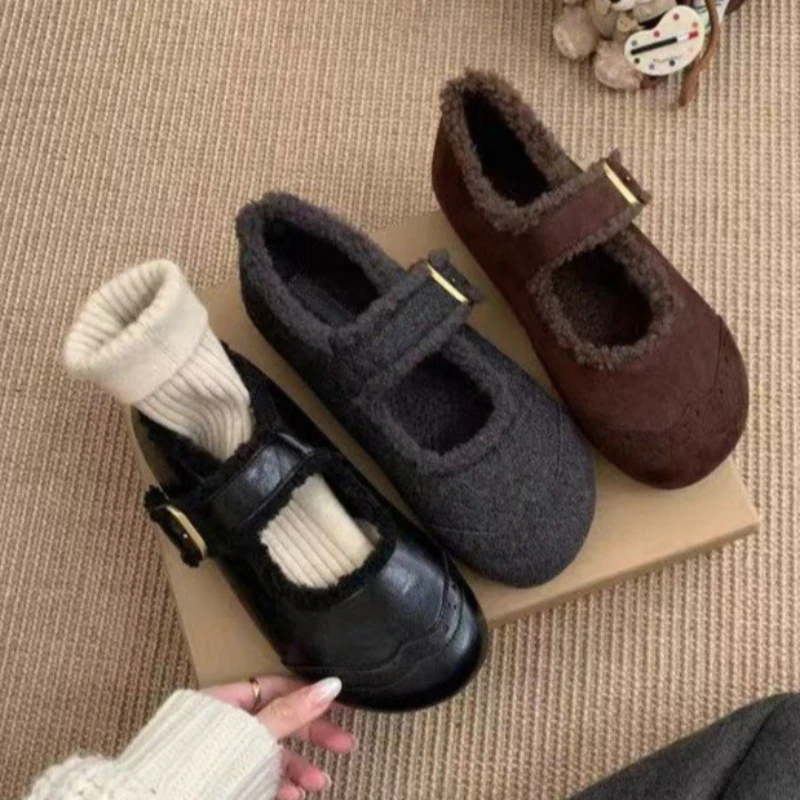 

Fur Women Loafers Shoes Flats Casual Fashion Warm Cotton Boots 2025 Cozy Sport Winter Boots New Brand Snow Botas Mujer Zapatos