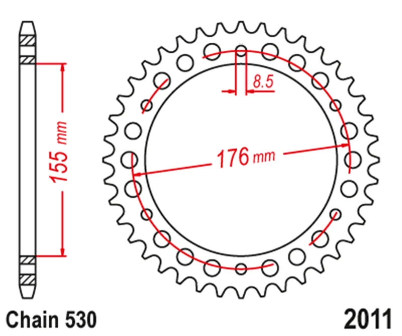 530 42T-45T Motorcycle Rear Sprocket Gear For T T595 Daytona T509 Speed triple 97-98 1050 Tiger Sport 14-21