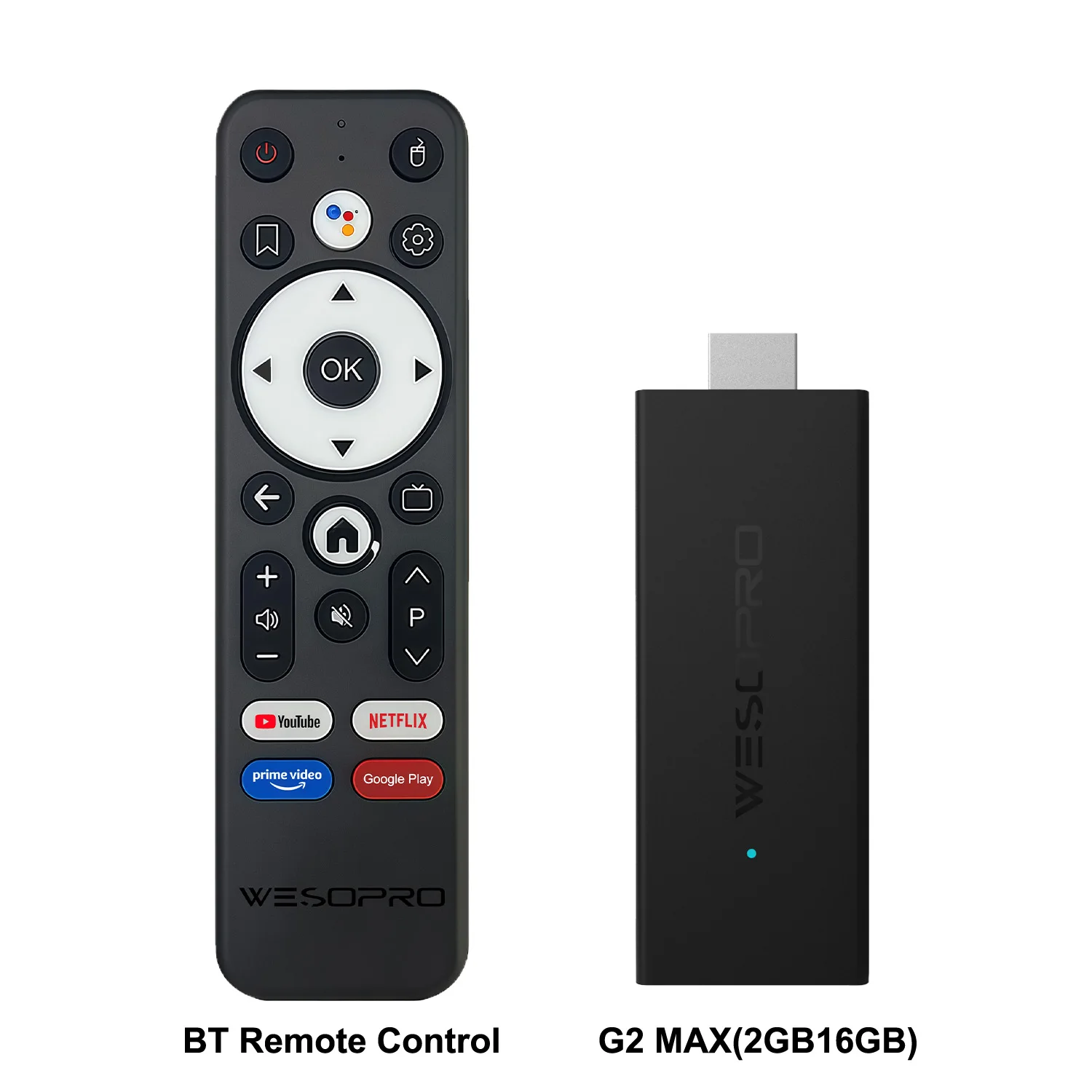 WESOPRO Android TV Stick G2 Lite Smart IPTV Dongle 1 GB RAM 8 GB ROM 2,4 GHz 5,0 GHz Wifi 4K Dekodierung Streaming Media VS Fire Stick