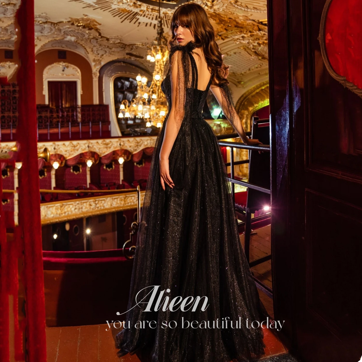 

Elegant A-Line Glitter Prom Dresses Sleeveless Sweetheart Sexy High Split Formal Evening Gown vestidos elegantes para mujer 2023