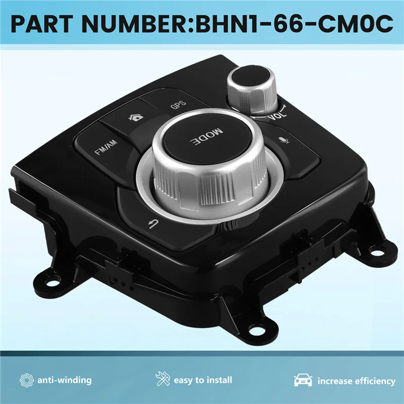 Interruptor de Control de consola de coche con clase, marco de superficie de navegación, botón de control de consola para Mazda 3 Axela 2014-2019 BHN1-66-CM0C