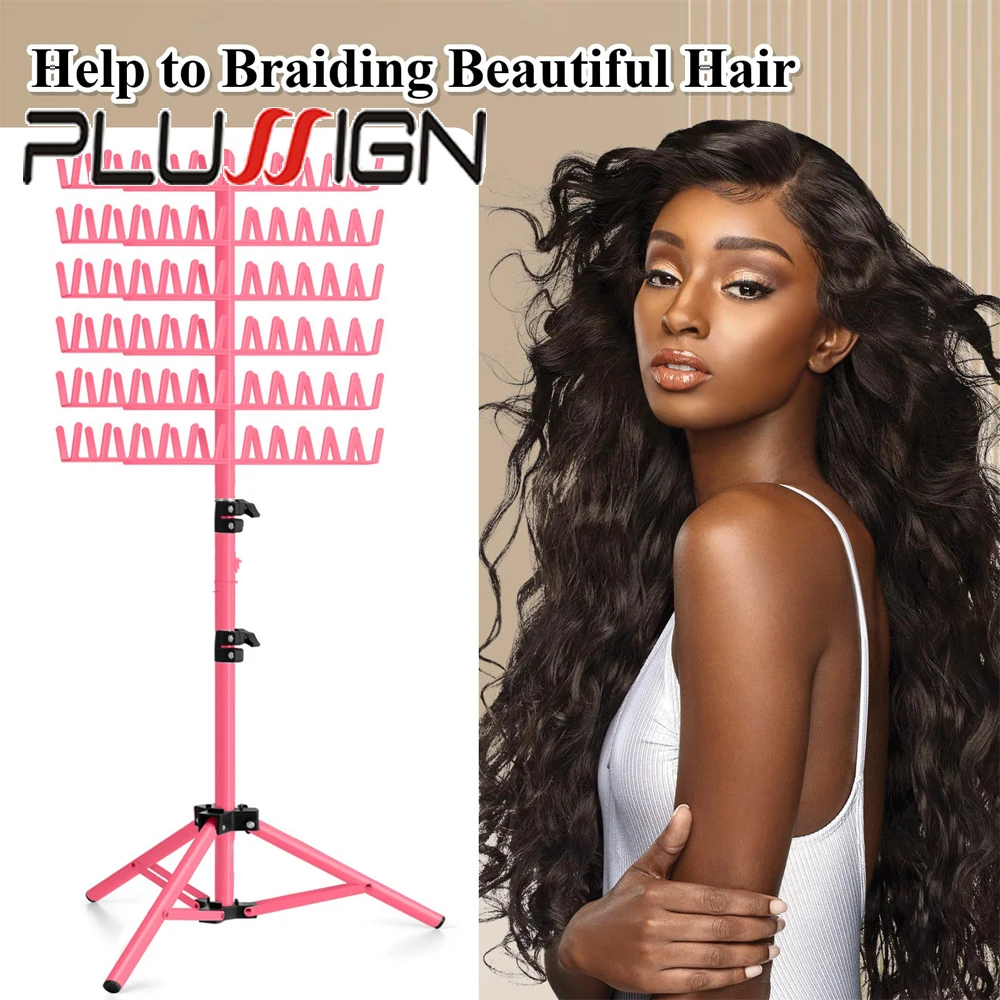 

Легко собрать держатель для наращивания волос с 144 колышками и черным подносом Регулируемая по высоте подставка для плетения волос с инструментами для плетения волос