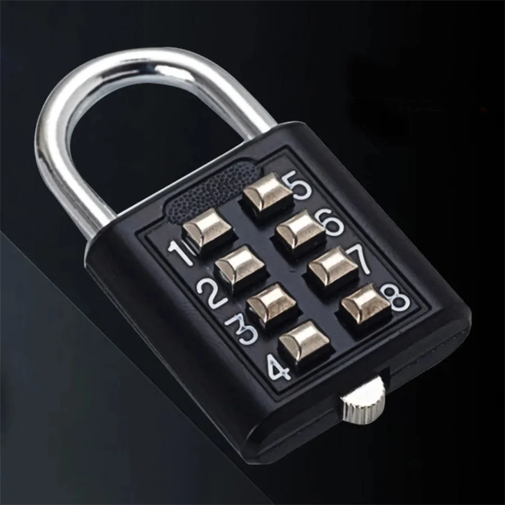 8 Digits Password Code Outdoor Waterproof Combination Padlock Zinc Alloy Suitcase For Luggage Travel Smart Lock Keyed Anti-thief